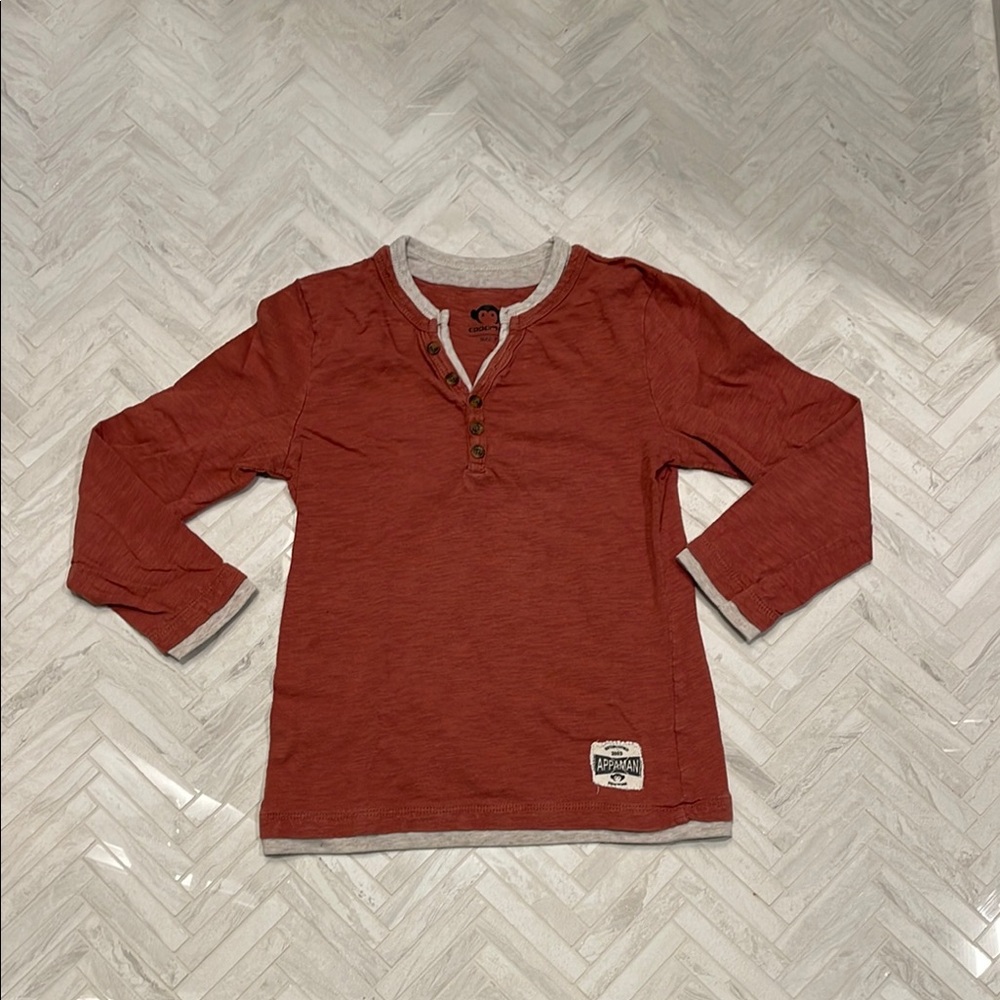 Appaman Camden Long Sleeve Henley Shirt, size 7 boys